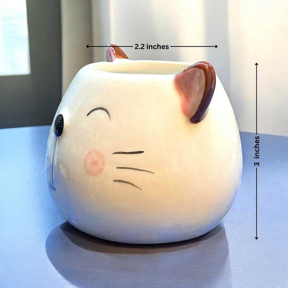 Cat Face Shape Ceramic Planter