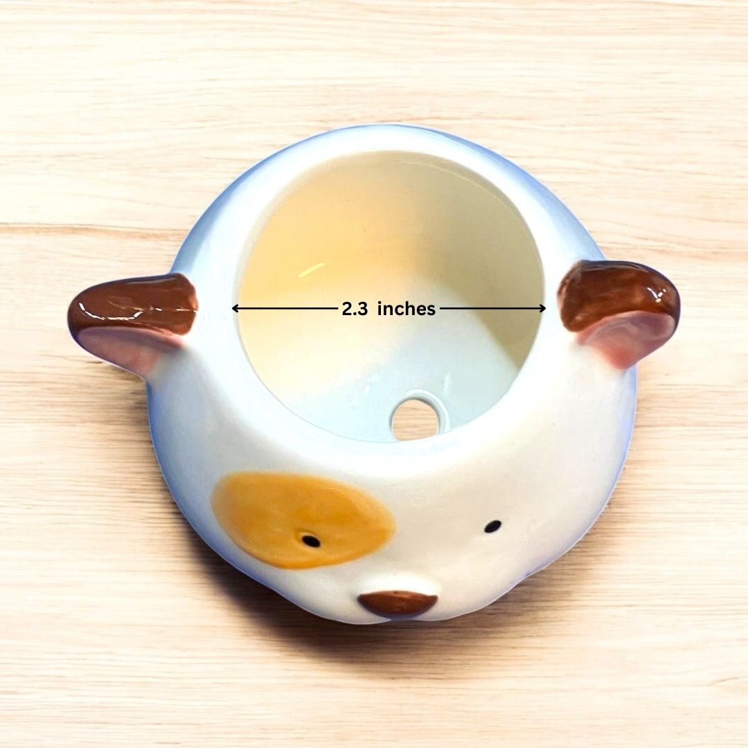 Dog Face Shape Ceramic Planter