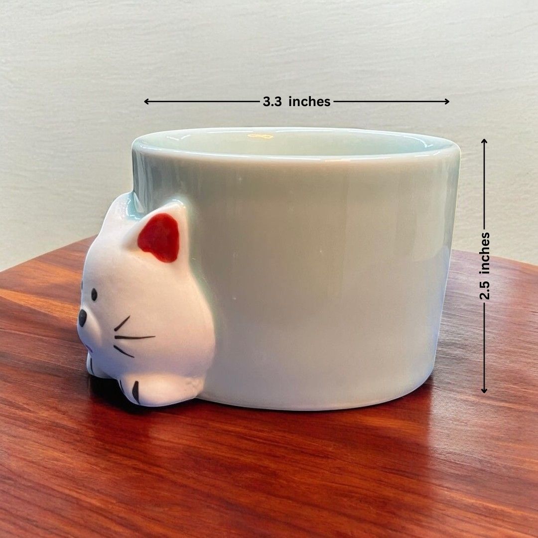 Cat Face Mug Shape Ceramic Planter