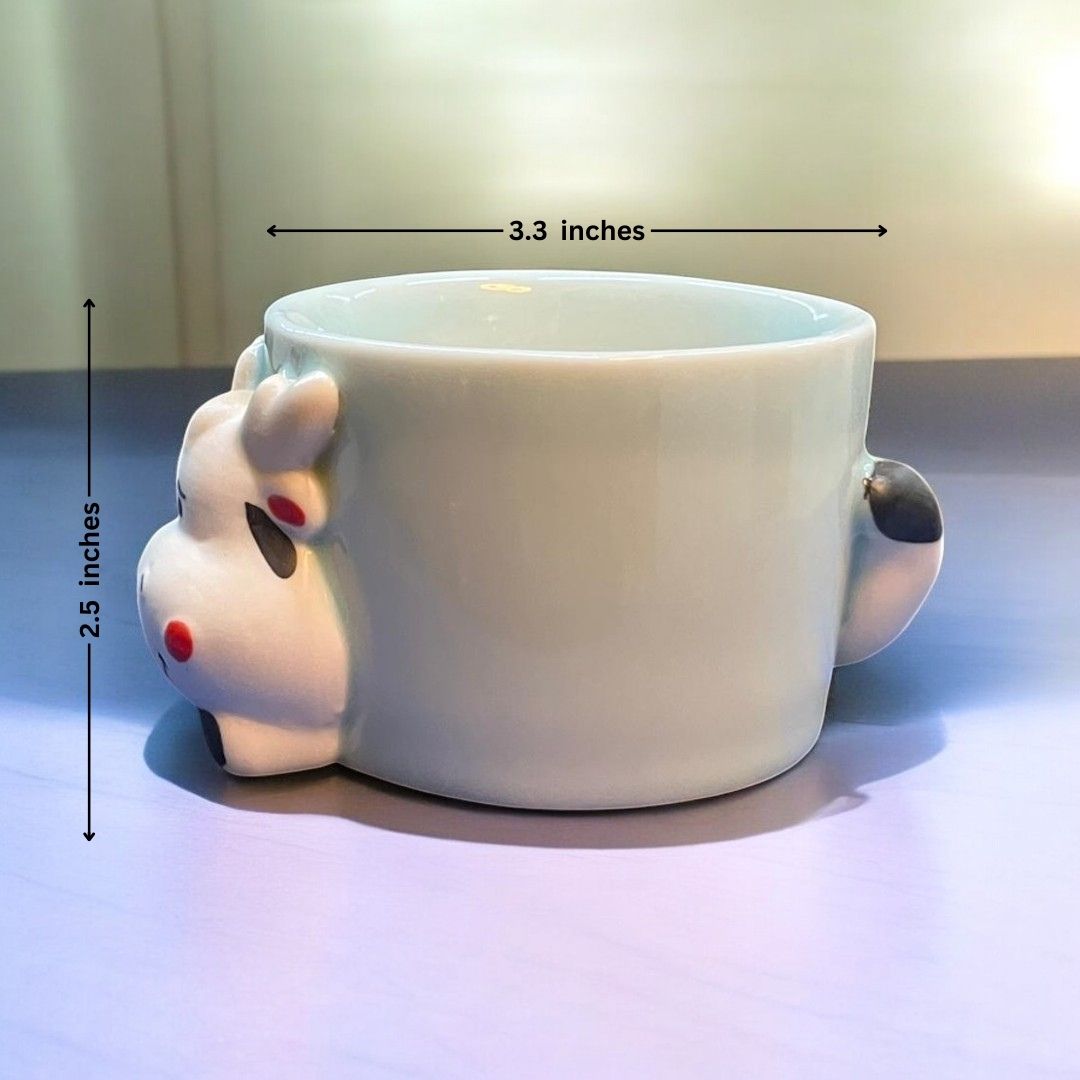 Cow Face Mug Shape Ceramic Planter
