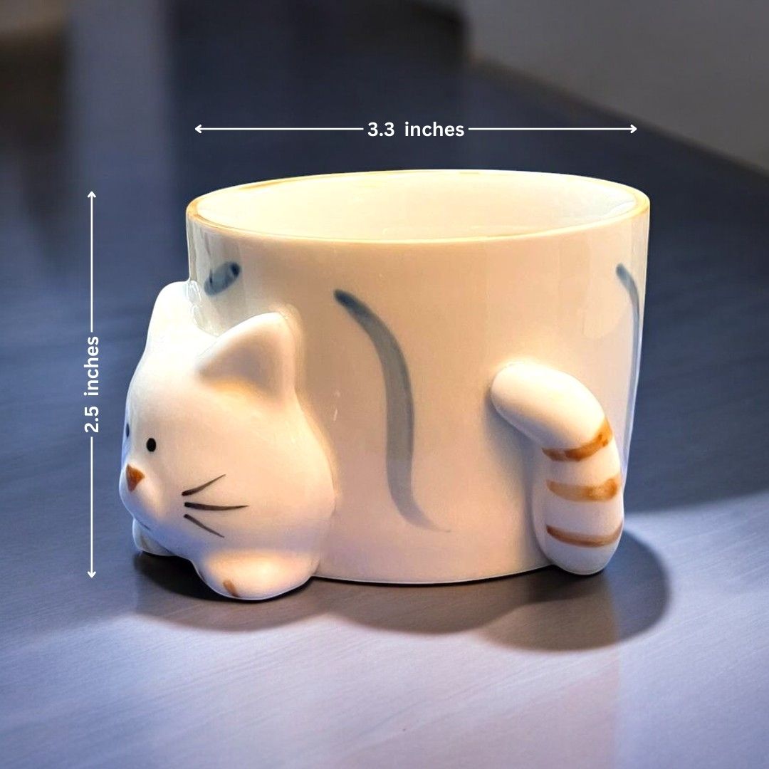 cat design mug Shape Ceramic Planter