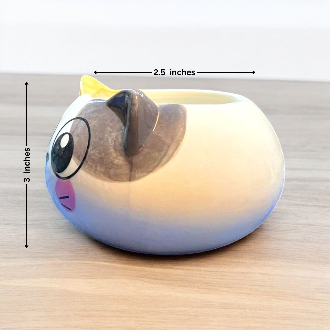 Cat Face Shape Ceramic Planter