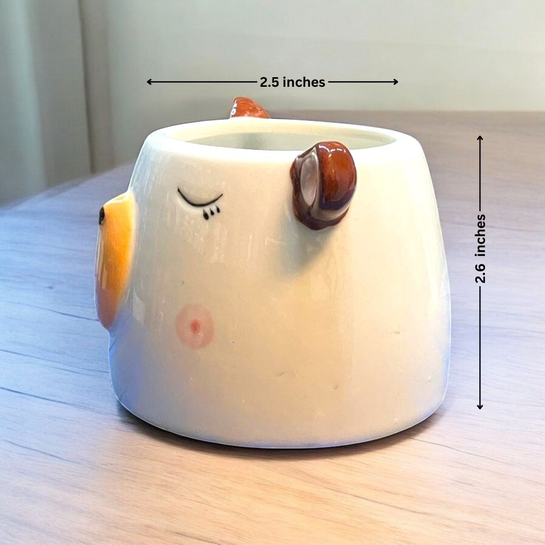 Sleeping Bear Face Shape Ceramic Planter