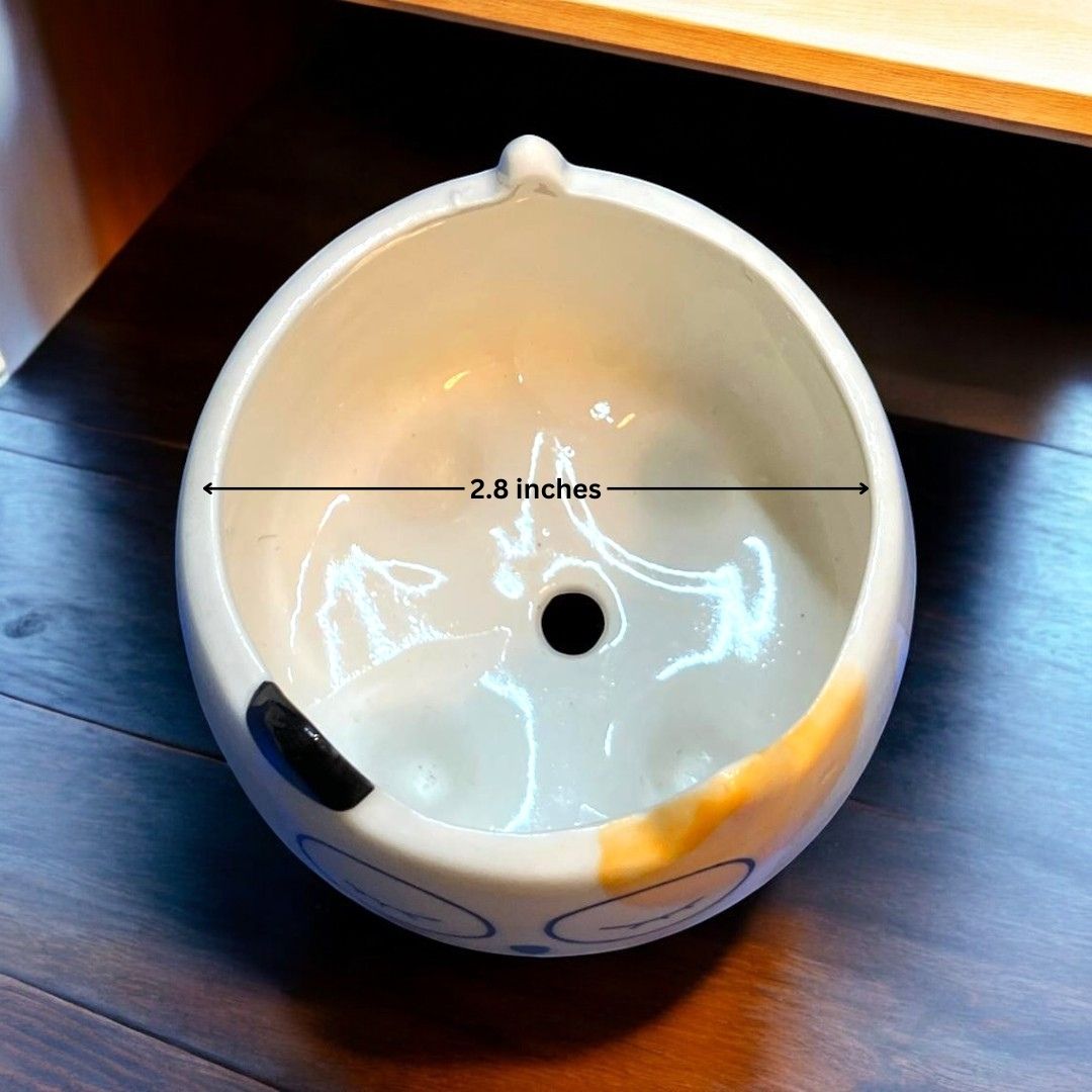 Cat Face Shape Ceramic Planter with legs