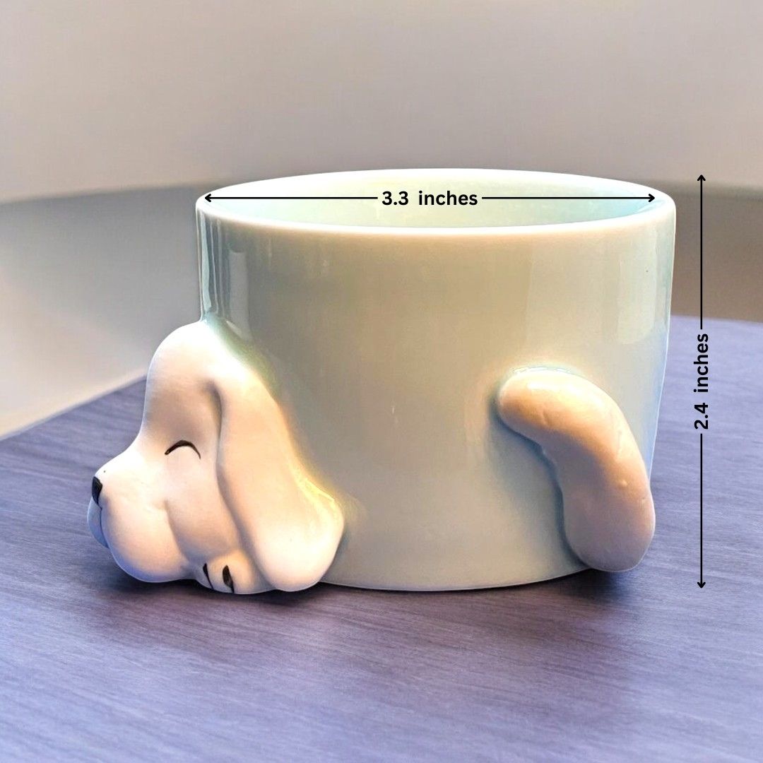Sleeping Dog Face Shape Ceramic Planter
