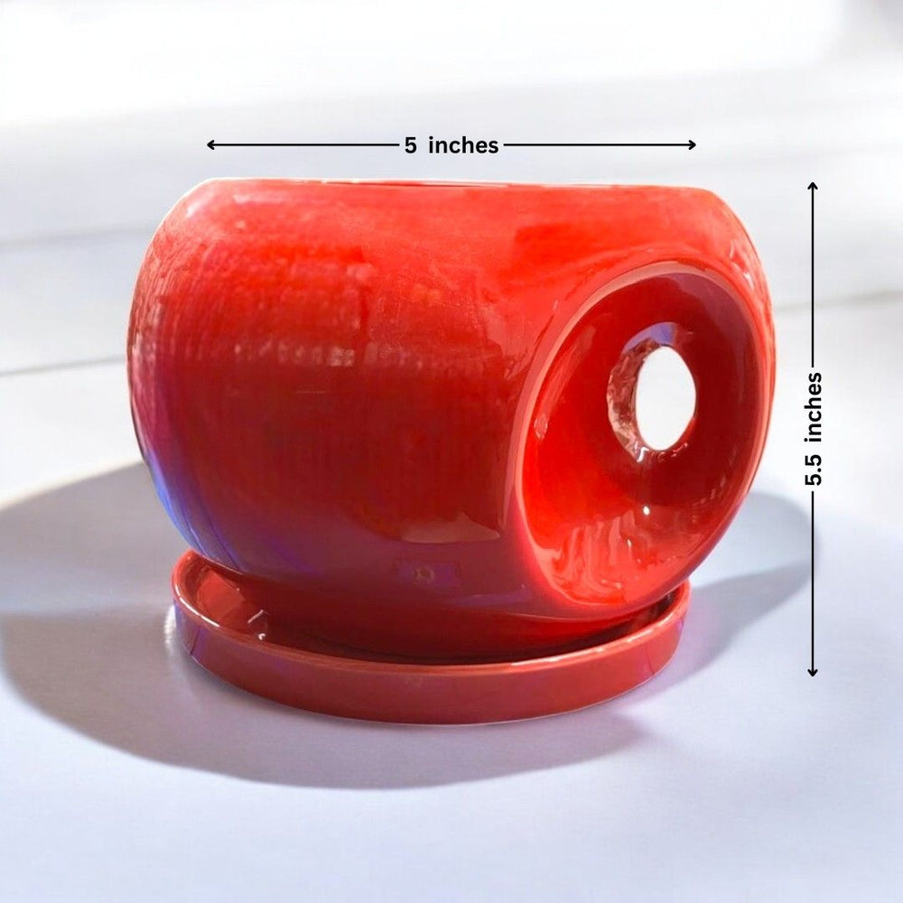 Apple pot with handle and tray