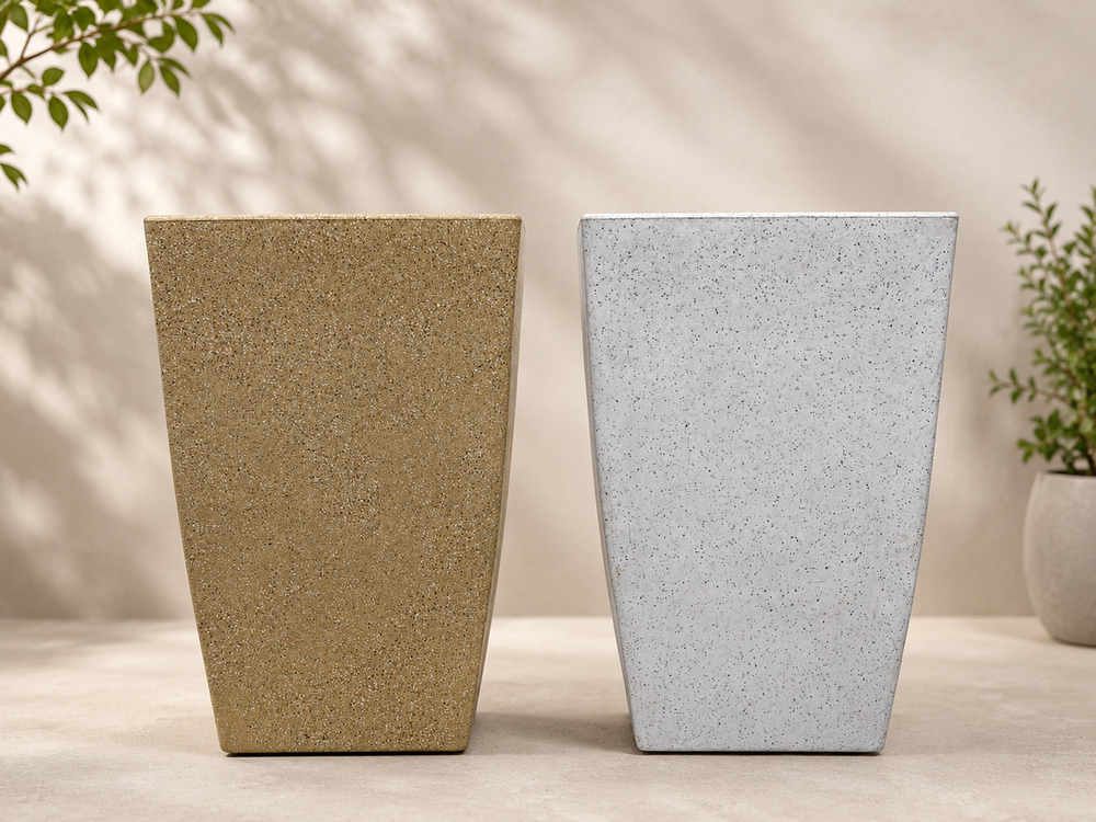 Vertex Fiber Planter | Modern Lightweight Outdoor Pot