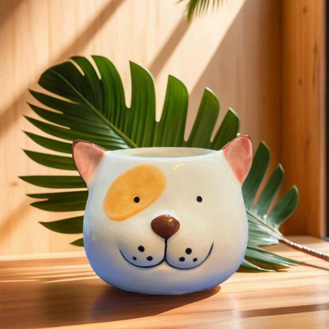 Dog Face Ceramic Planter – Adorable Indoor Plant Pot