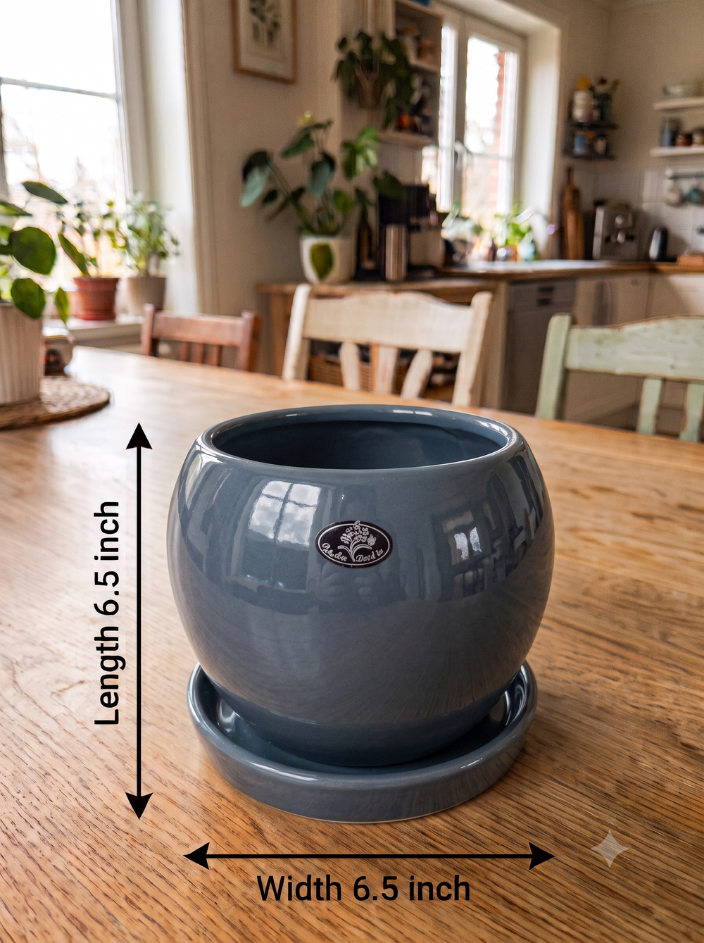 Apple Planter - XL in Slate Grey