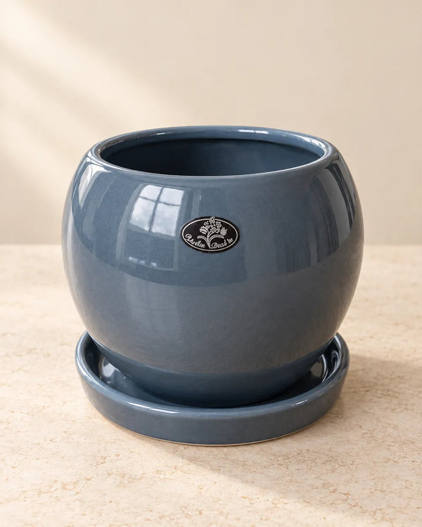 Apple Planter - Giant in Slate Grey — empty planter