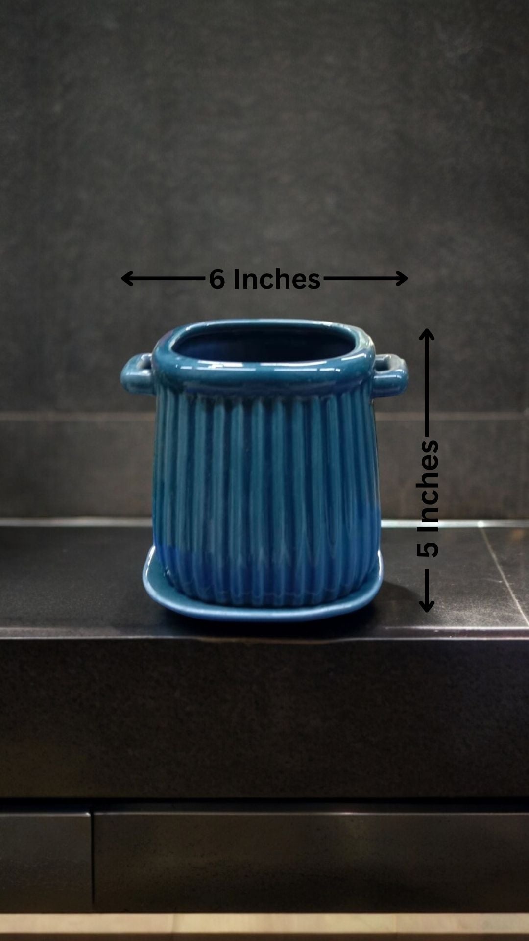 Ceramic Handle Pot with Tray