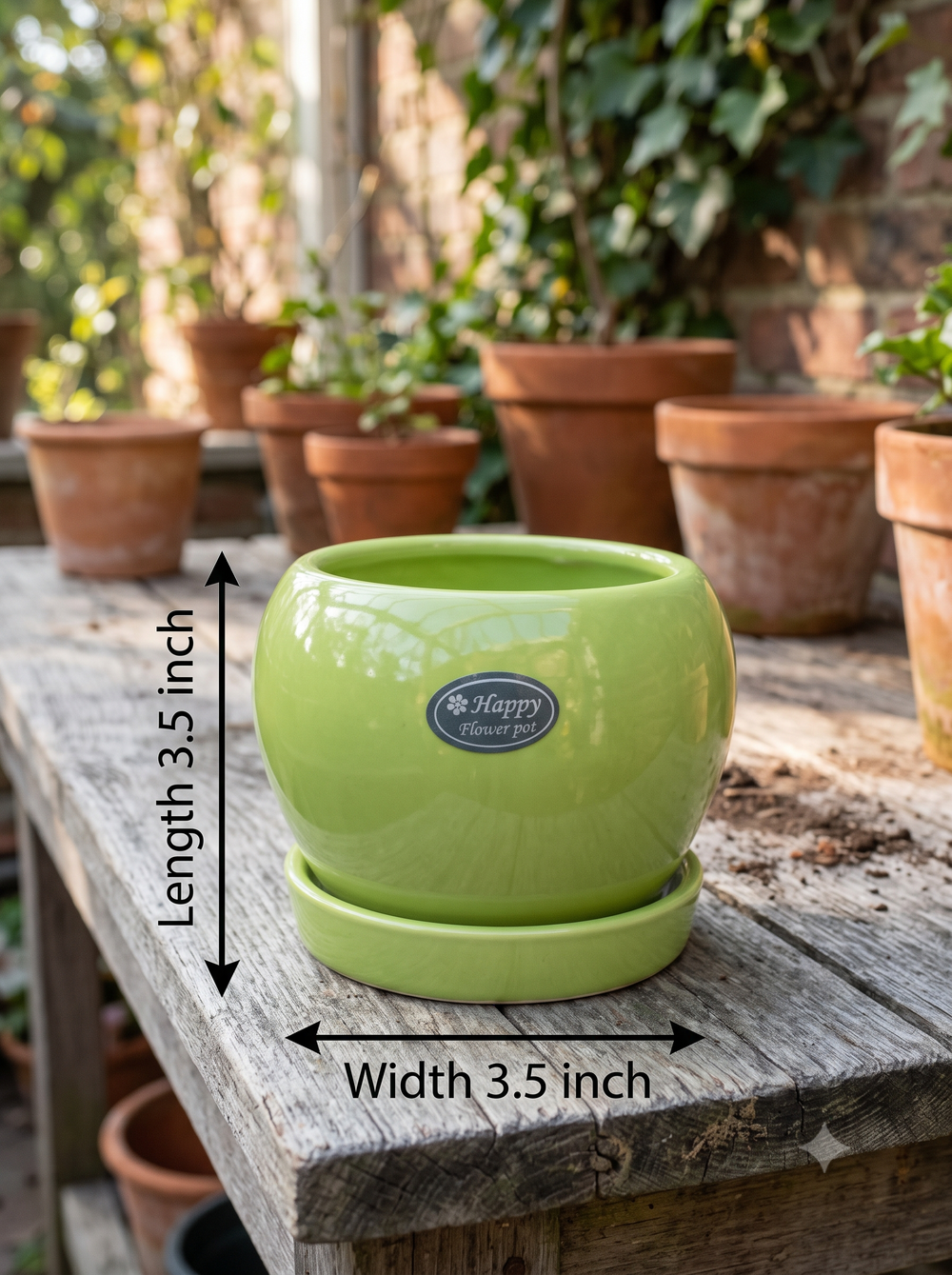 Apple Planter - Petite in Green