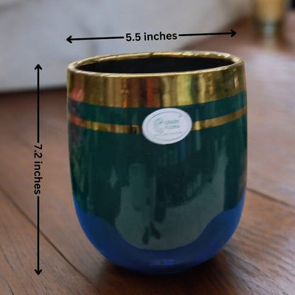 Cylindrical Shaped Ceramic Planter