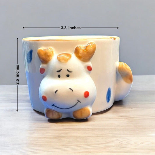 Cow Face Mug Shape Ceramic Planter