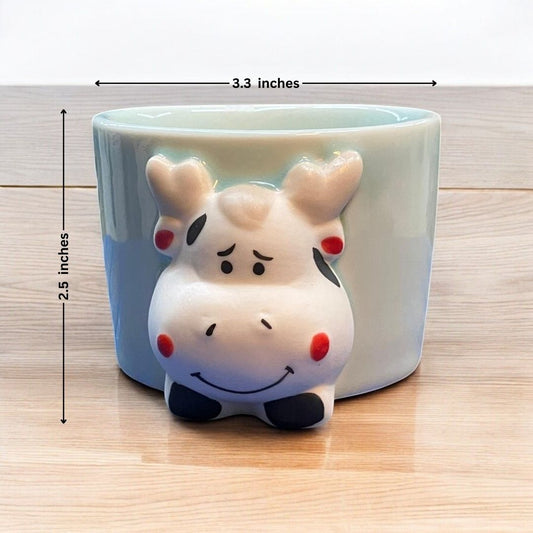 Cow Face Mug Shape Ceramic Planter