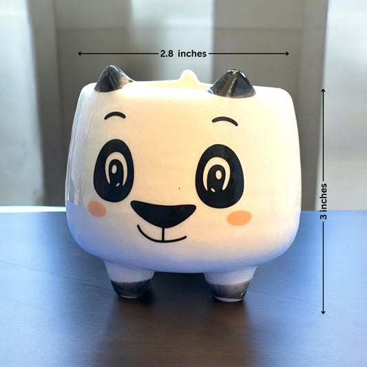 Panda Face Shape Ceramic Planter