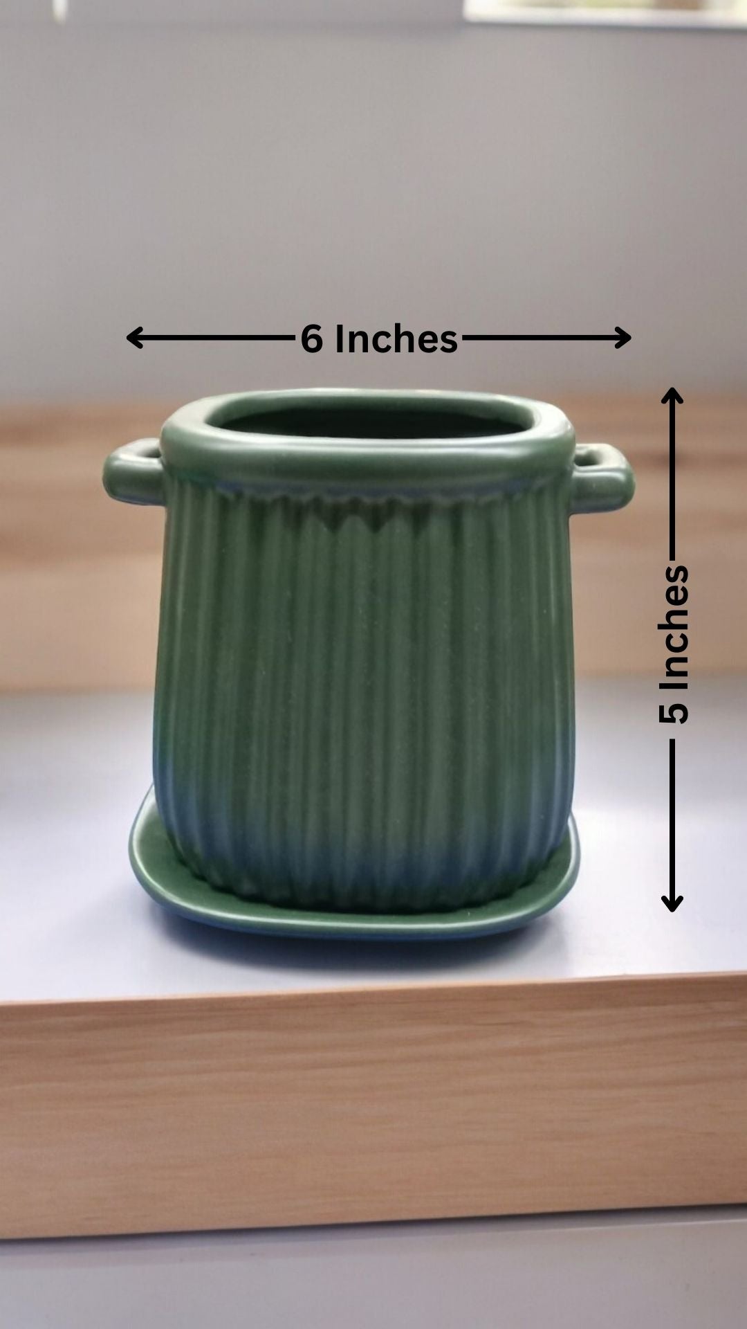 Ceramic Handle Pot with Tray