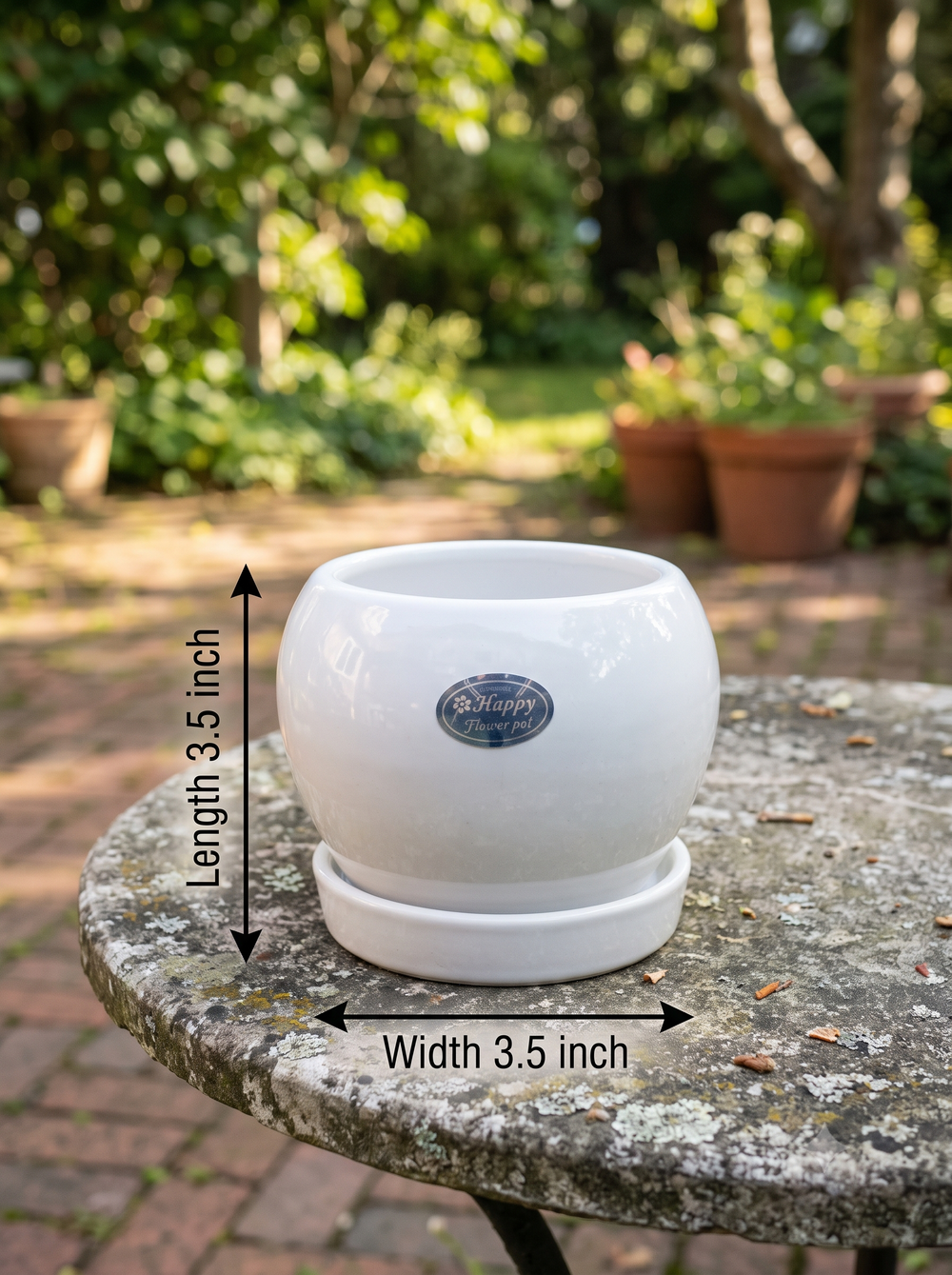 Apple Planter - Petite in White