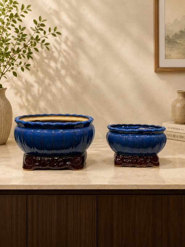 Azure Crest Bonsai Planter