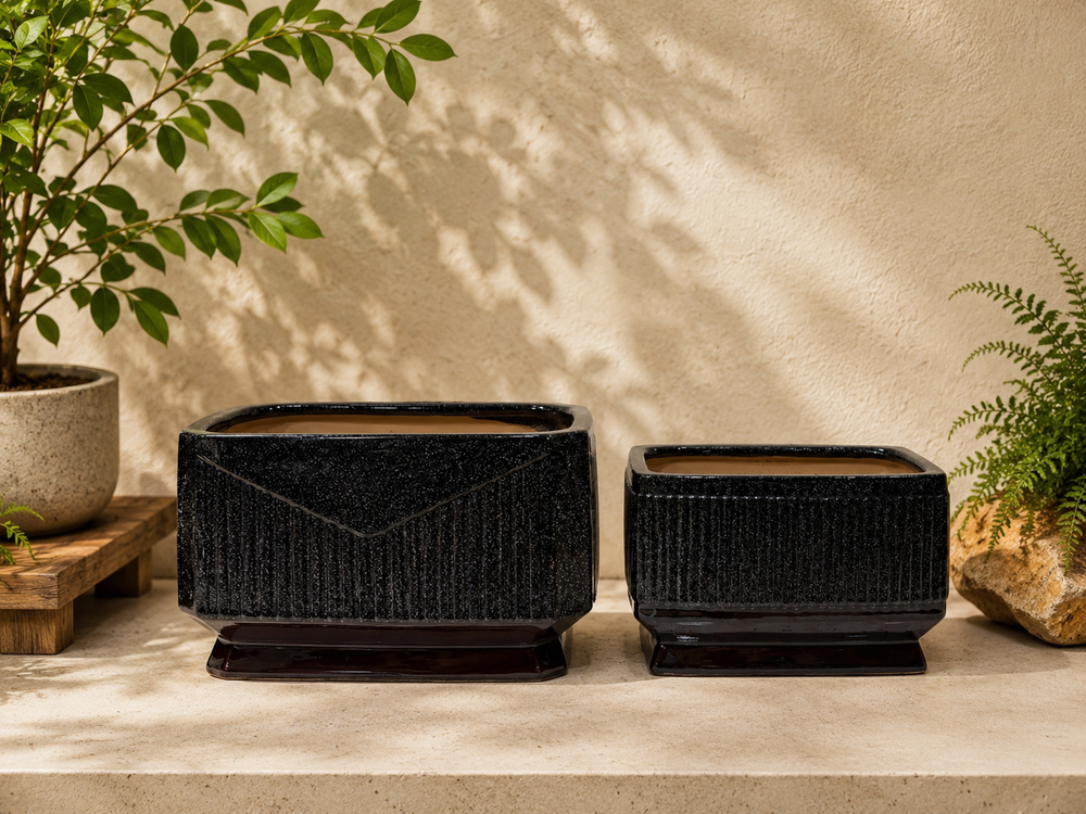 Kyoto Noir Ceramic Bonsai Planter