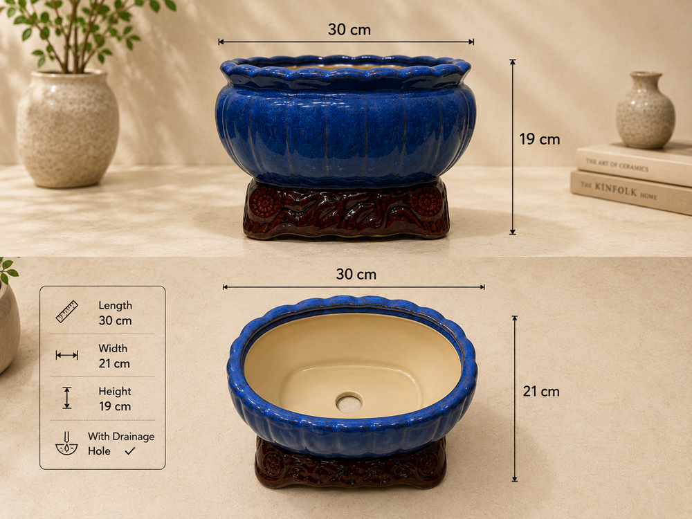 Azure Crest Bonsai Planter