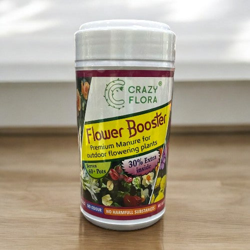 Flower Booster fertilizer sachet for blooming potted plants