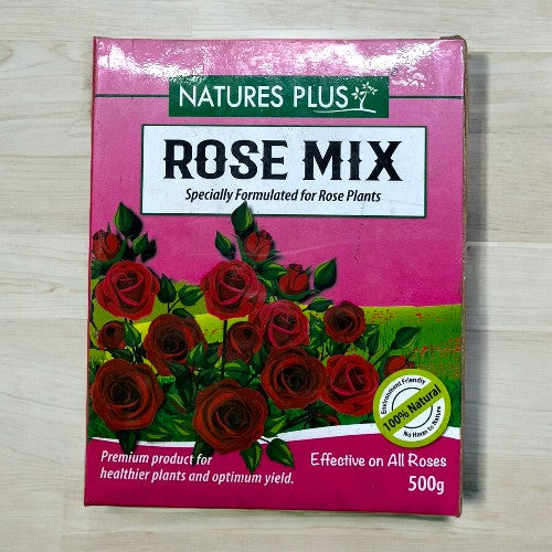 Natures Plus Rose Mix fertilizer bag for feeding rose plants