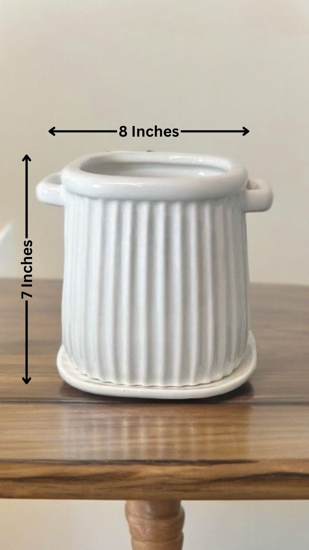 Ceramic Handle Pot with Tray